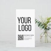 Business Logo & Editable Qr Code (Standing Front)