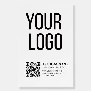 Business Logo & Editable Qr Code Foam Board