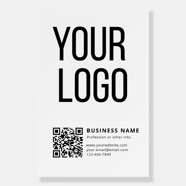 Business Logo & Editable Qr Code Foam Board (Front)