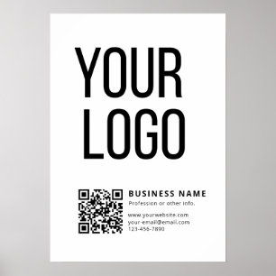 Business Logo & Editable Qr Code Poster