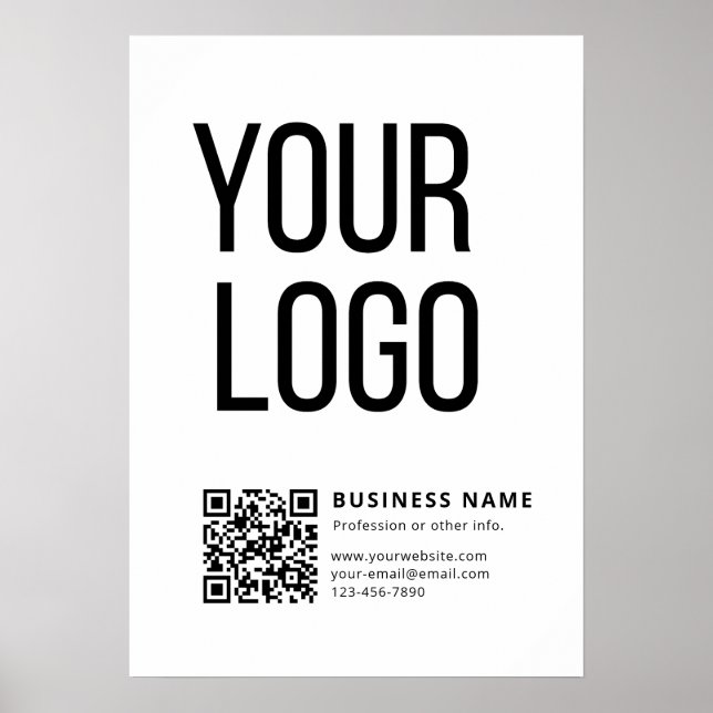 Business Logo & Editable Qr Code Poster (Front)
