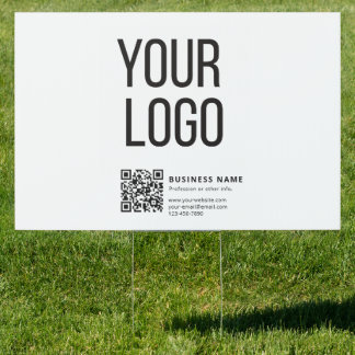 Business Logo & Editable Qr Code Sign