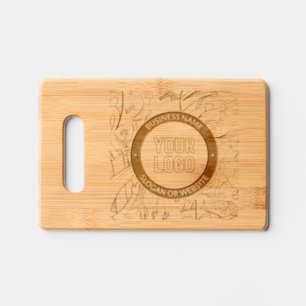 Business Logo & Editable Text Engraved Cutting Board
