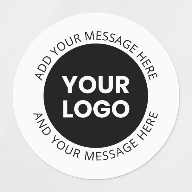 Business Logo & Editable Text Waterproof Labels (Design 1)