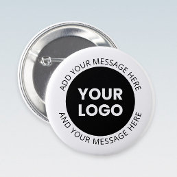 Business Logo &amp; Editable Text  White &amp; Black Button