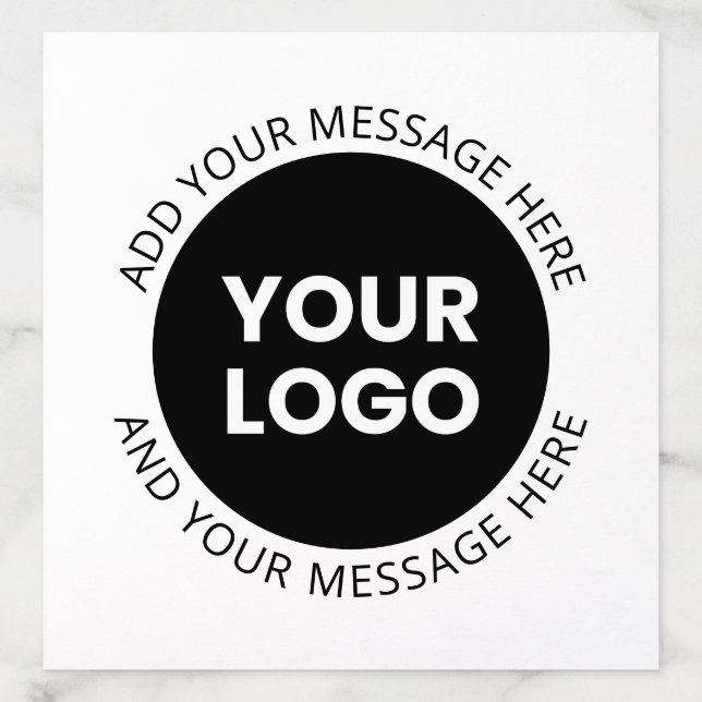 Business Logo & Editable Text  White & Black Envelope Liner (Design)