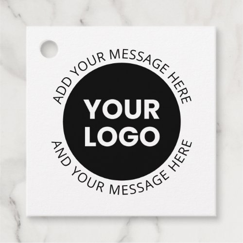 Business Logo  Editable Text  White  Black Favor Tags