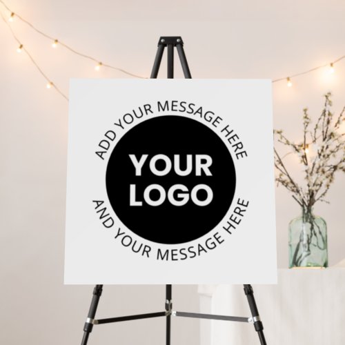 Business Logo  Editable Text  White  Black Foam Board