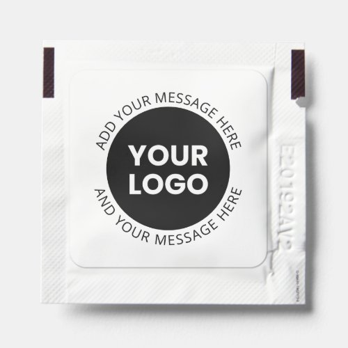 Business Logo  Editable Text  White  Black Hand Sanitizer Packet