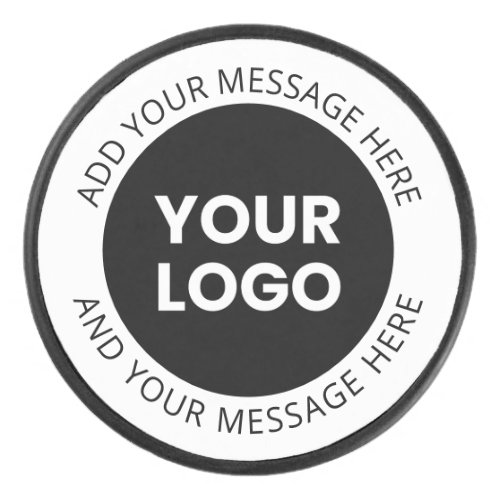 Business Logo  Editable Text  White  Black Hockey Puck