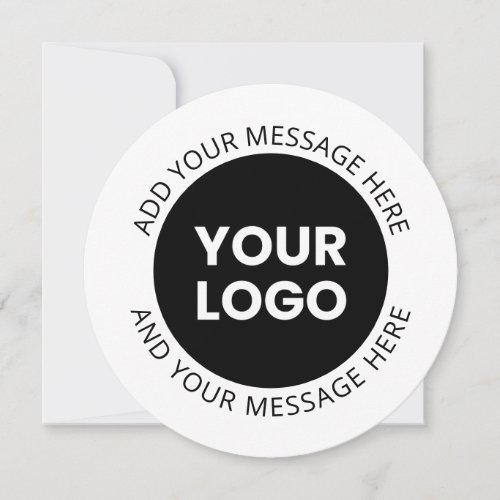 Business Logo  Editable Text  White  Black Holiday Card