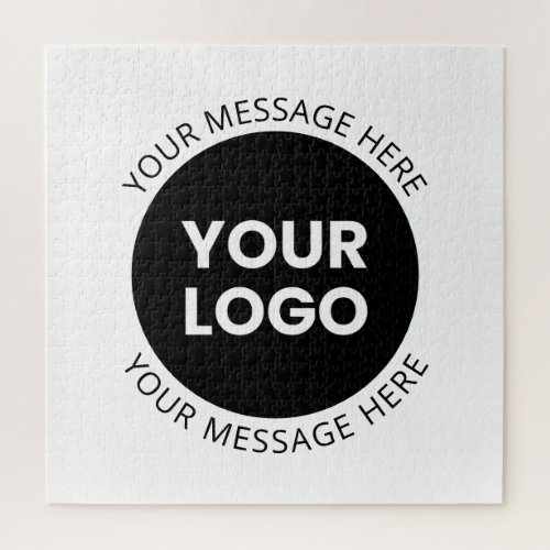 Business Logo  Editable Text  White  Black Jigsaw Puzzle