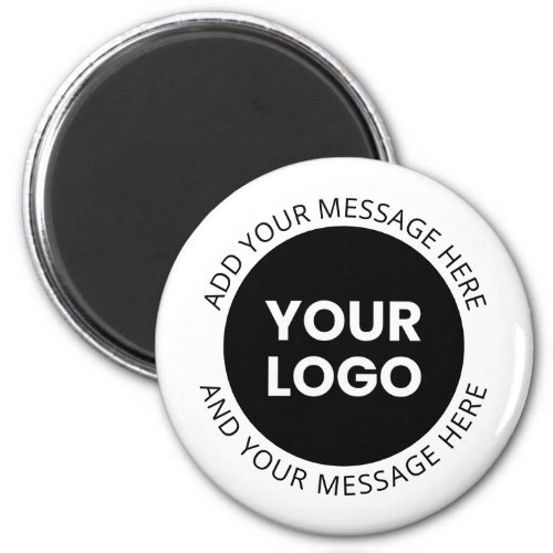 Business Logo  Editable Text  White  Black Magnet