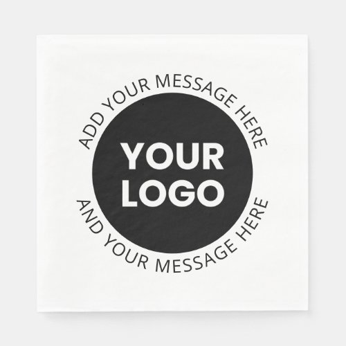 Business Logo  Editable Text  White  Black Napkins