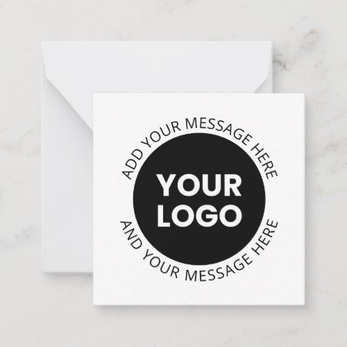 Business Logo  Editable Text  White  Black Note Card