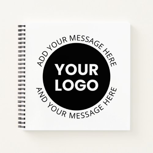 Business Logo  Editable Text  White  Black Notebook