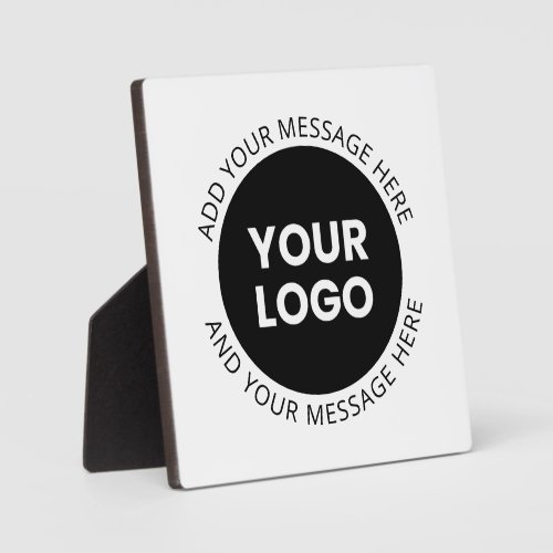 Business Logo  Editable Text  White  Black Plaque