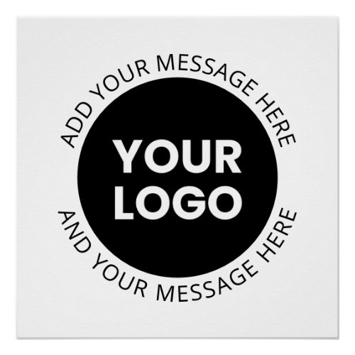 Business Logo  Editable Text  White  Black Poster