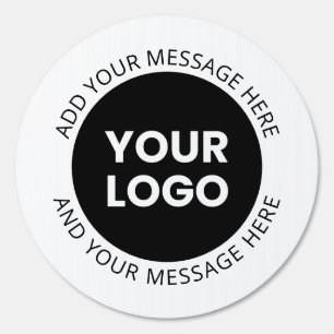 Business Logo & Editable Text  White & Black Sign