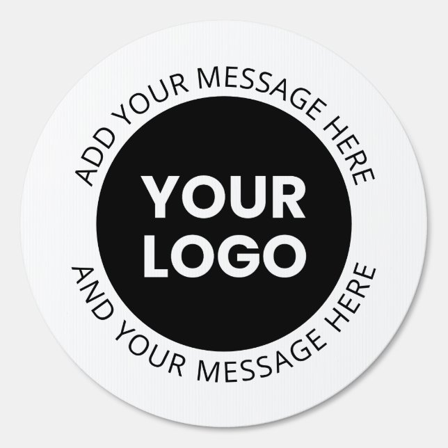 Business Logo & Editable Text  White & Black Sign (Front)