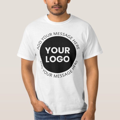 Business Logo  Editable Text  White  Black T_Shirt