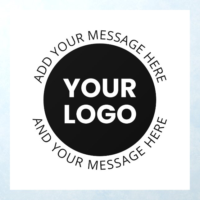 Business Logo & Editable Text  White & Black Wall Decal (Insitu 1)