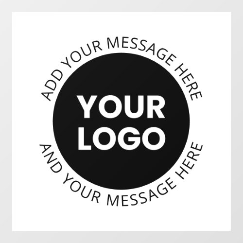 Business Logo  Editable Text  White  Black Window Cling