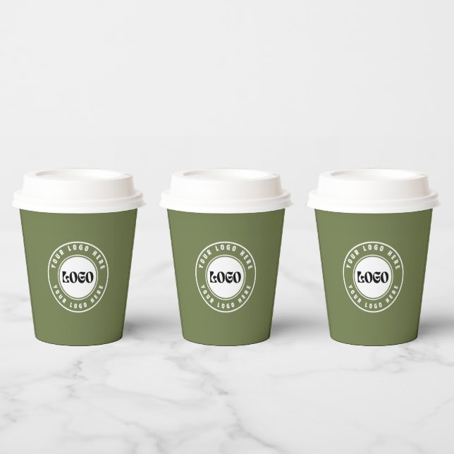 Business LOGO elegant black &white Professional  Paper Cups (Multi)