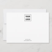 Business Logo Elegant Minimalist White Note Card (Front)
