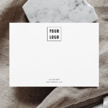 Business Logo Elegant Minimalist White Note Card<br><div class="desc">In the bustling realm of business interactions, the essence of personal touch often gets lost amidst digital clutter. Our custom logo note cards for small businesses are crafted to bring back that personal connection, making every communication more meaningful and memorable. Perched elegantly at the top of each card is your...</div>