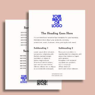 Business Logo Elegant Price List QR Code White Flyer