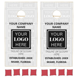 Business Logo Elegant Simple Branded Cornhole Set