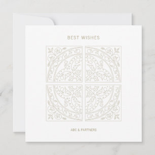 Business Logo Elegant Tile Neutral Birthday Card