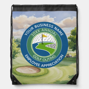Business Logo Employee Appreciation Golf Event Drawstring Bag
