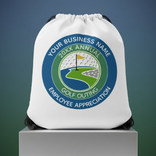Business Logo Employee Appreciation Golf Event Drawstring Bag