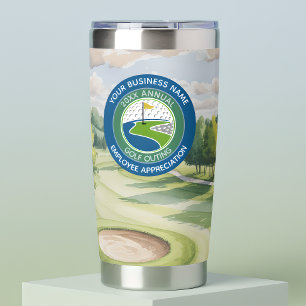 Business Logo Employee Appreciation Golf Event Insulated Tumbler