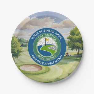 Business Logo Employee Appreciation Golf Event Paper Plates