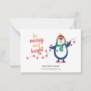 Business Logo Employee Christmas Holiday Note Card