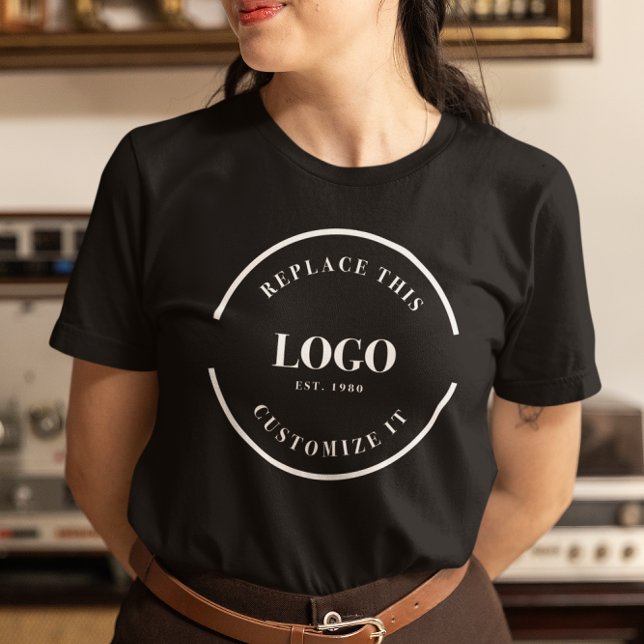 Business logo Employee Custom Staff  Tri-Blend Shirt (Close up, professional high quality tri blend tshirts with business logo.)