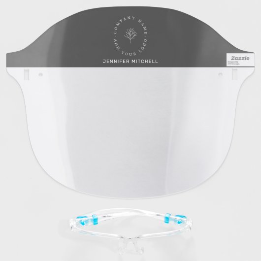 Business Logo | Employee Name Face Shield (Front w/Glasses)