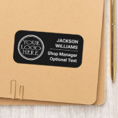 Business logo, employee name, position minimalist patch (On Folder)