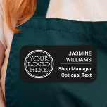 Business logo, employee name, position minimalist patch<br><div class="desc">This minimalist patch is ideal for business uniforms, t-shirts, or hats. Easily customizable by adding your logo on the left side, and your name, position, and optional text in white fonts on the right side. For custom requests, please feel free to contact me at zolicestore@hotmail.com (please allow 1-2 working days)...</div>