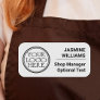 Business logo, employee name position minimalist patch