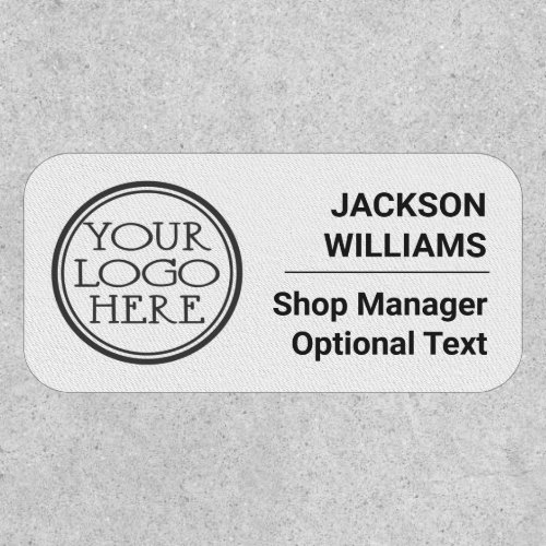 Business logo employee name position minimalist patch