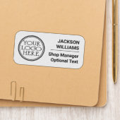 Business logo, employee name position minimalist patch (On Folder)