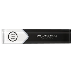 Business Logo Employee Name & Title Executive Desk Name Plate