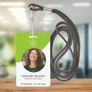 Business Logo Employee Name & Title ID Photo Badge