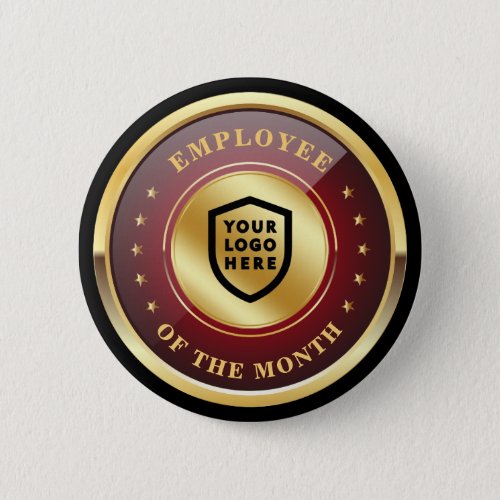 Business Logo  Employee of the Month Gold Stars Button
