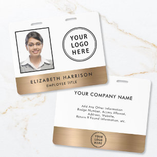 Business Logo Employee Photo ID Gold Badge