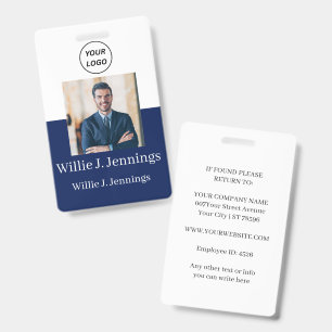 Business Logo Employee Photo Identification Badge 